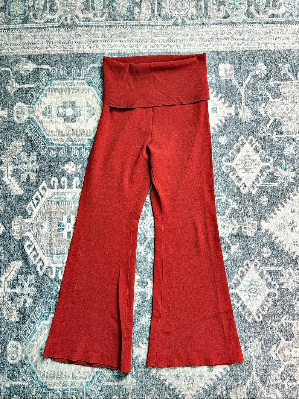 Stella McCartney Compact Knit Flared Pants Red Medium